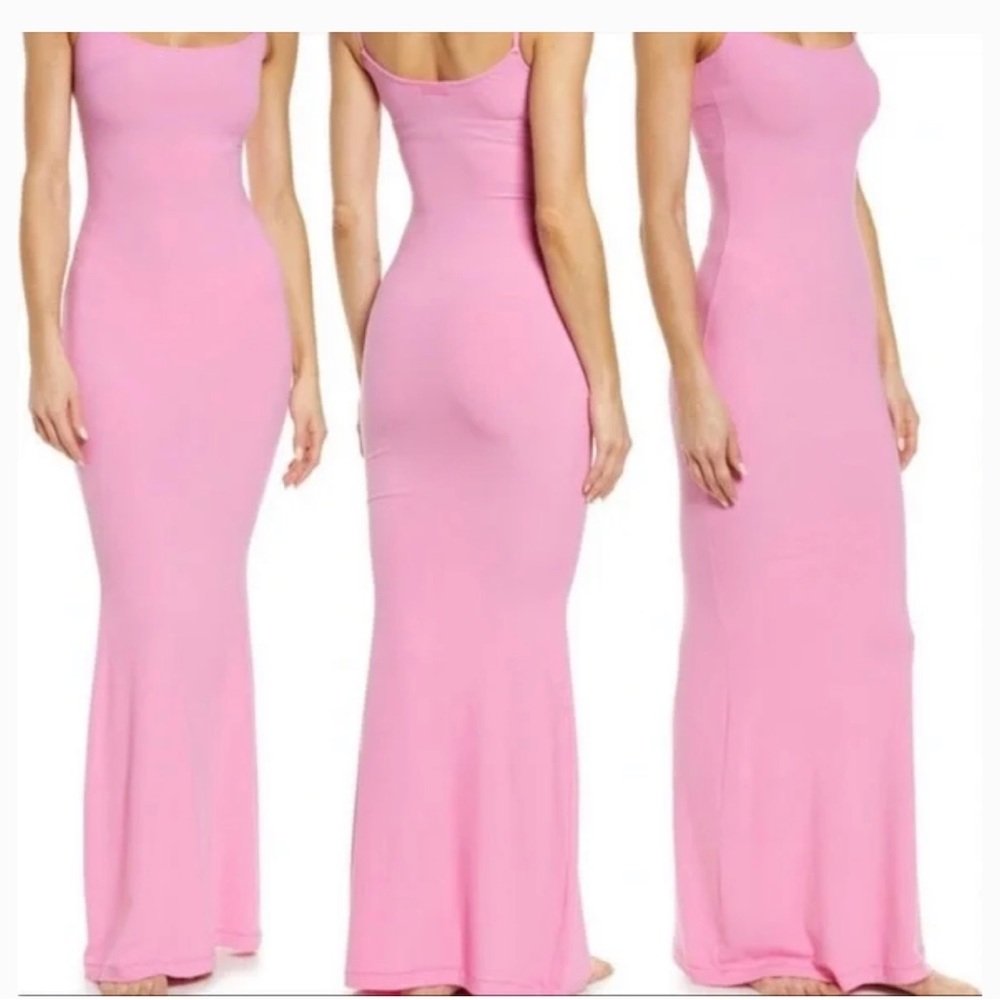 Skims bright pink maxi lounge dress